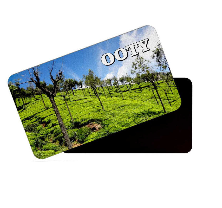 dhcrafts Rectangular Rubber Fridge Magnet / Magnetic Card Multicolor Tamil Nadu Ooty Design Pack of 1 (8.6cm x 5.4cm)